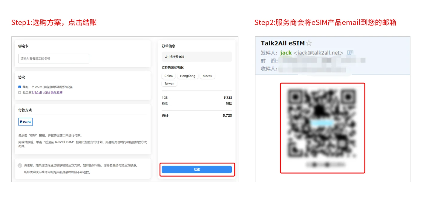 网页购买eSIM卡