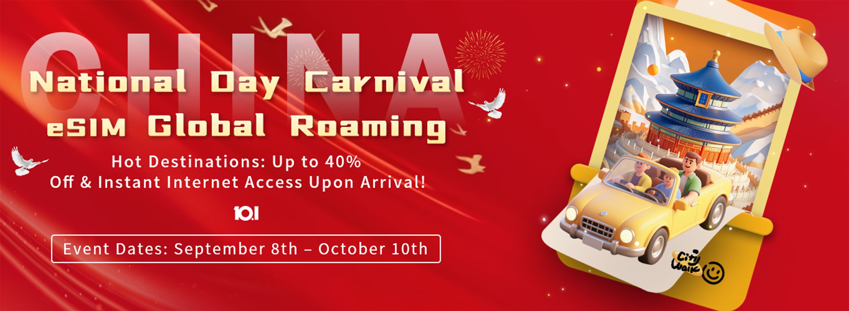 A must-have for traveling abroad during National Day and Mid-Autumn Festival! Talk2all eSIM offers unlimited global connectivity with data from as low as $0.37/day!